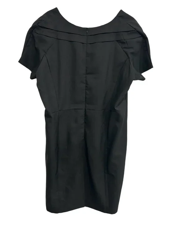 Roamans Womens Black Formal Dress Pleated Short Sleeve Detail Sz 24 W - Picture 2 of 10